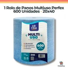 Perfex Pano de Limpeza Multiuso - Rolo com 600 Unidades - Dimensões 20X40cm 240 Metros