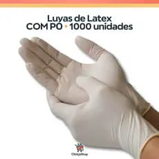 Kit 1000 Unid. de Luvas Descartáveis de Látex com Pó - Tamanhos PP, P, M, G