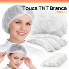 Kit 200 Touca Descartável TNT Sanfonada Branca