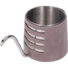 Bule Barista Pescoço de Ganso com Revestimento de Couro Micro Fibra 250ml Prata