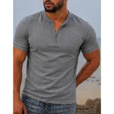 Camisa Polo Masculina Gola Padre com Zíper  Casual Moderna Confortavel