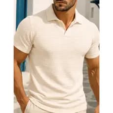 Camisa Polo Masculina Italiana Texturizada Premium - Malha Encorpada Moderna Slim  Old money