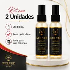 Kit 2 Perfume Capilar Wolver Secret 60 mL - Cabelos Perfumados, Hidratados e com Brilho Intenso
