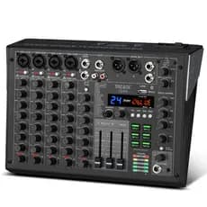 Mesa de Som 6 Canais 99DSP Bluetooth USB Phantom 48V Mixer TKLBLS Karaoke 110/200VTDR6