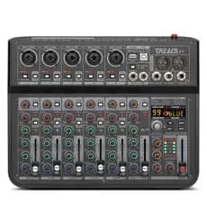 TKLBLS Misturador Mini Mixer De Áudio Portátil 7 Canais Mixer de placa de som com Bluetooth USB para Música Podcast