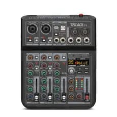 TKLBLS Mini Mixer de Áudio Portátil 4 Canais com Bluetooth e USB para Música e Podcast