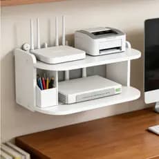 Suporte para roteador Prateleira MDF Para Controle Remoto prateleira de parede Branco