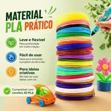 Refil Filamento PLA Kit 10/20 Cores 50/100m Para Caneta 3d Impressora