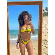 Biquíni Virgínia Feminino Copa Brasil Asa Delta Fio Dental Top Sem Bojo Conjunto Moda Praia Verão Trend