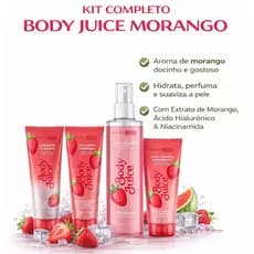 Kit morango para banho com sabonete hidratante corporal body splash