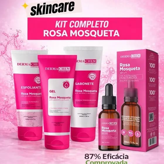 Skincare rosa mosqueta Dermachem limpeza de pele