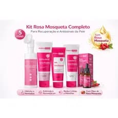 Kit skincare rosa mosqueta limpeza de pele completo manchas