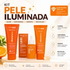 Kit cuidado facial skincare vitamina c sérum sabonete limpeza de pele auxilia no clareamento de mancha