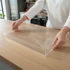 Bandeja Acrílica Transparente 40x30x4cm Grande Organizadora Decorativa Multiuso