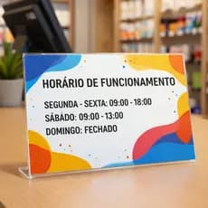 Display Expositor Em Acrílico A5 Horizontal Porta Folha Em L Transparente Mesa Multiuso