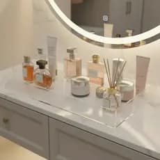 Kit 10 Bandejas Organizadoras Transparente Cristal Acrílico  Multiuso Decoração Organização