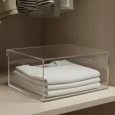 Caixa Organizadora Acrílica com Tampa Cristal Transparente Multiuso - 10x15x15cm