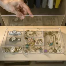 Caixa Acrílica Cristal Com 7 Divisórias Porta Joias Maquiagens Bijus Multi