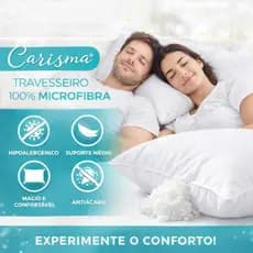 Travesseiro Antialérgico Impermeável Antiácaro Ultra Macio 70x50 Confortável Lavável FibraSiliconada