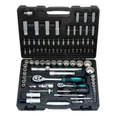 JOGO DE FERRAMENTAS ENCAIXE 1/4POL. E 1/2POL., CROMO VANADIO, MALETA PLASTICA, 94PCS // STELS