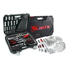 JOGO DE FERRAMENTAS, ENCAIXE 1/2, 3/8, 1/4, CROMO VANADIO, MALETA PLASTICA, 216PCS // MTX