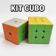 Kit Cubo Mágico 2 Peças 2x2 e 3x3 Profissional Giro Suave Anti-Stress Criança Adulto