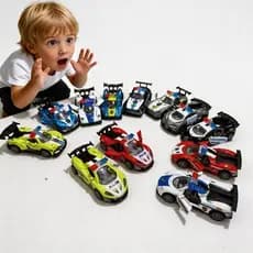 Kit Carro de Polícia Infantil de Fricção 2 ou 4 Unidades Carrinho Esportivo de Corrida
