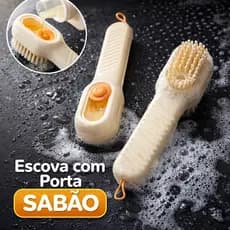 Escova Multiuso ATE 2 UND. de Limpeza com Reservatório Sabão Líquido Multiuso Pia Azulejo Sapatos