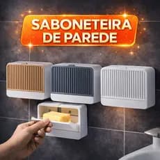 KIT até 2 Saboneteira de Parede com Bandeja Drenagem – Porta Sabão para seu Banheiro ou Lavanderia