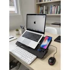 Suporte Notebook Ergonômico MDF Reforçado - Eleva Tela Corretor Postura Home Office Premium escritório