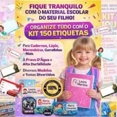 Kit 150 Etiquetas Escolares Personalizadas | Vinil Premium à Prova D’Água | Nome para Material Infantil Maixima Qualidad