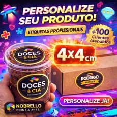 1000 Adesivos Personalizados 4x4cm Vinil | Logo Marca Envio Rápido