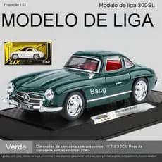 1: 32 Daben 300SL Carro Clássico Conversível Carro Esportivo Liga Som Luz Porta Aberta Puxar Para Trás Modelo de Carro d