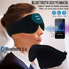 Máscara de música Bluetooth 3D sem fio 5.0 Chamada Máscara de dormir com sombreamento de música estéreo Binaural e - e -