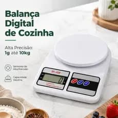 Balança Digital de Cozinha 10kg Alta Precisão Com Tara Dieta Fitness Receitas Confeitaria Nutrição Alimentos Portátil