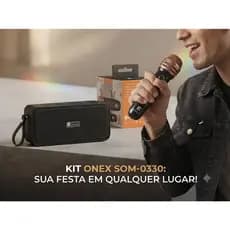 Caixa de Som Bluetooth Karaokê One X SOM-0330 15W