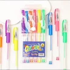 Kit 1/2/3  Canetas Gel Coloridas com 6  Glitter e Aroma – Escrita Suave para Escola e Desenho
