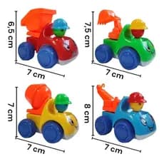 Caminhões de Construção Infantil 4 Peças Carrinhos Coloridos Brinquedo Educativo