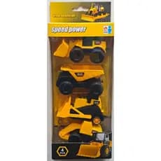 Kit Carrinhos de Construção Infantil 4 Peças Caminhão Brinquedo