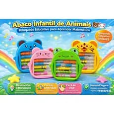 Ábaco Infantil de Animais 🧸🐱 Brinquedo Educativo para Aprender Matemática