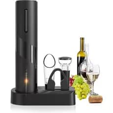 Kit  Saca-rolhas  Elétrico Para Vinho Base E Recarregável Por Usb 6 em 1