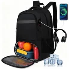 Mochila Executiva  Reforçada Para Notebook 17.3，com compartimento extragrande para almoço e seção térmica isolada