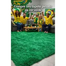 Tapete Peludo Verde 2x1,40 Perfeito Para Copa, Festas, Salas, Bares e Restaurantes Com Estilo e Conforto copa do brasill