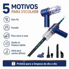 Aspirador de Pó Portátil Sem Fio para Carro Casa Sofá Teclado Pet Limpeza Rápida