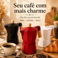Cafeteira Italiana Moka de Fogão 3 Cores Para Café Expresso Cantinho do Café
