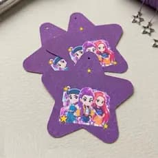 Kit 24 Tags Estrela Personalizadas Guerreiras K-Pop Huntrix | Lembrancinha de Aniversário Sucesso 2026