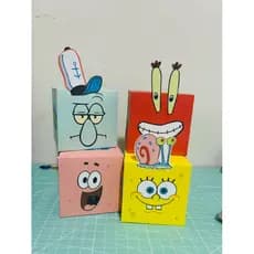 Caixa Cubo Personalizada Bob Esponja | TODOS OS TEMAS | Para Festas