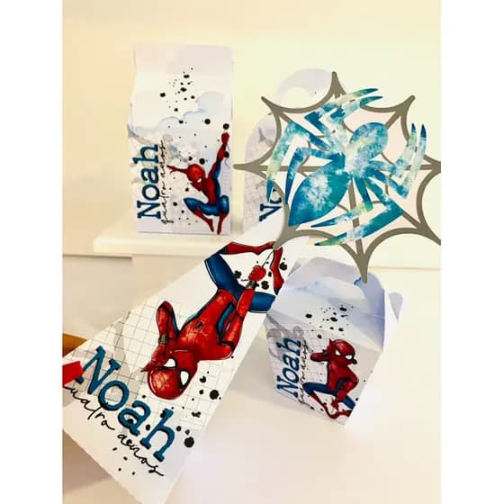 Kit Homem Aranha Só Um Bolinho | Festa Na Escola | Lembrancinha Infantil Caixa Milk