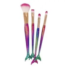 Kit 4 Pincel Sereia de Maquiagem Blush Contorno Pó Sombra da linda moda popular Unicórnio