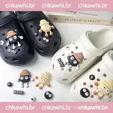 Sapatos de bolso 3D fofos e interessantes, acessórios DIY em formato de flores.